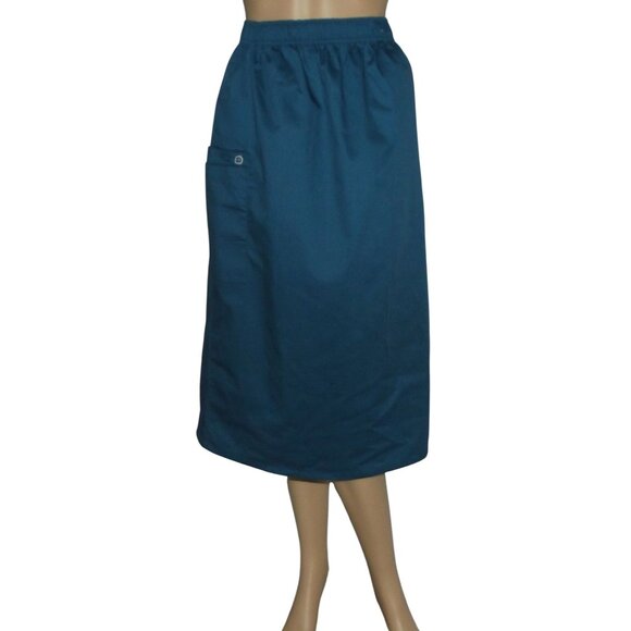 Wonder Wink Midi Skirt Womens Small Blue Scrub Pockets Wonder Work classic fit - Picture 1 of 14